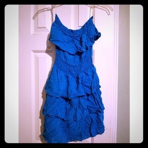 Turquoise Ruffled Tank Dress
